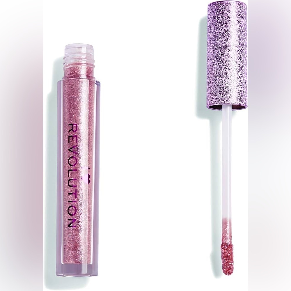 ❄️ Makeup Revolution | Metallic Angel Heart Lip Gloss White Wings